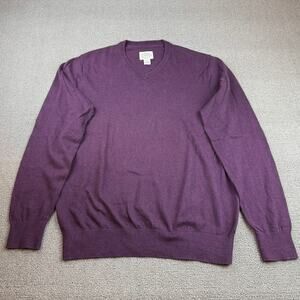 Y2k St. John's Bay‎ Men's Medium Purple Lightweight V-Neck Sweater Cotton Blend